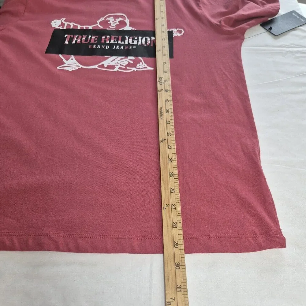 True Religion Brand Jeans T-Shirt Men's Size L Crew Neck Buddha Red (45)